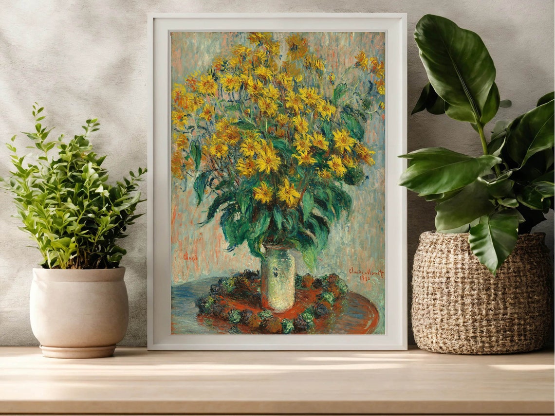 Claude Monet Jerusalem Artichoke Flowers Still Life Vintage Print - Image 5