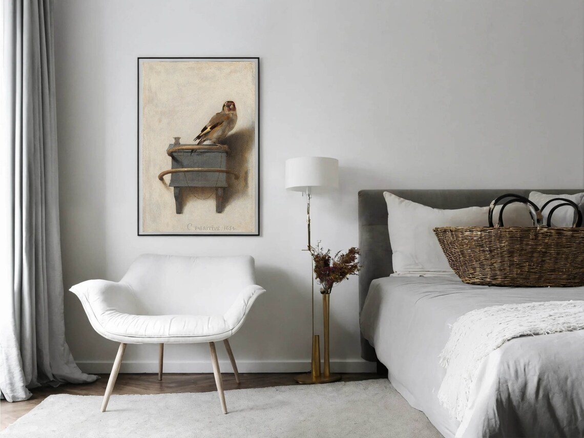 Carel Fabritius The Goldfinch 1654 Classic Bird Oil Painting Poster - Image 3