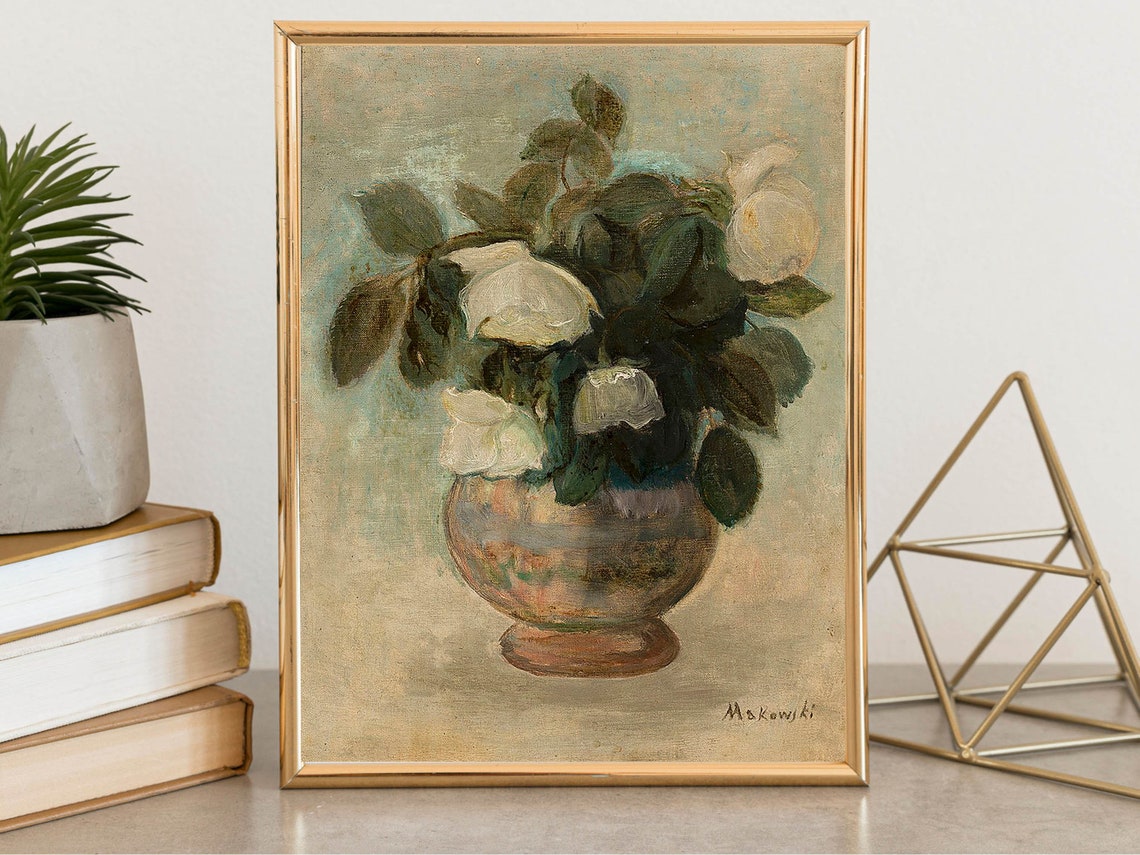 Tadeusz Makowski Roses Still Life Neutral Vintage Flower Poster - Image 5