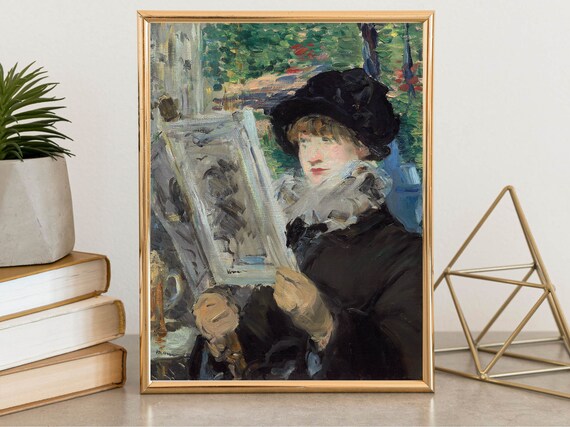 Edouard Manet Woman Reading Newspaper French Classic Portrait Print