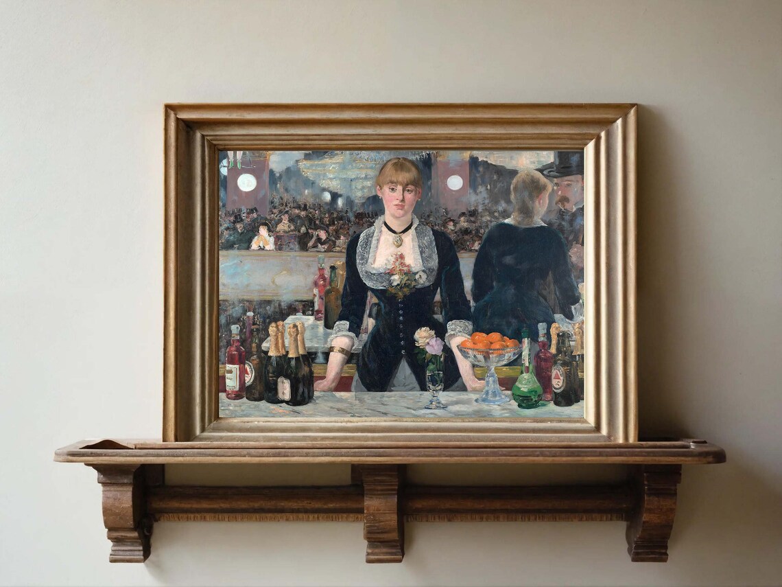 Edouard Manet Bar at Folies Bergere Paris Nightlife Painting Poster - Image 5