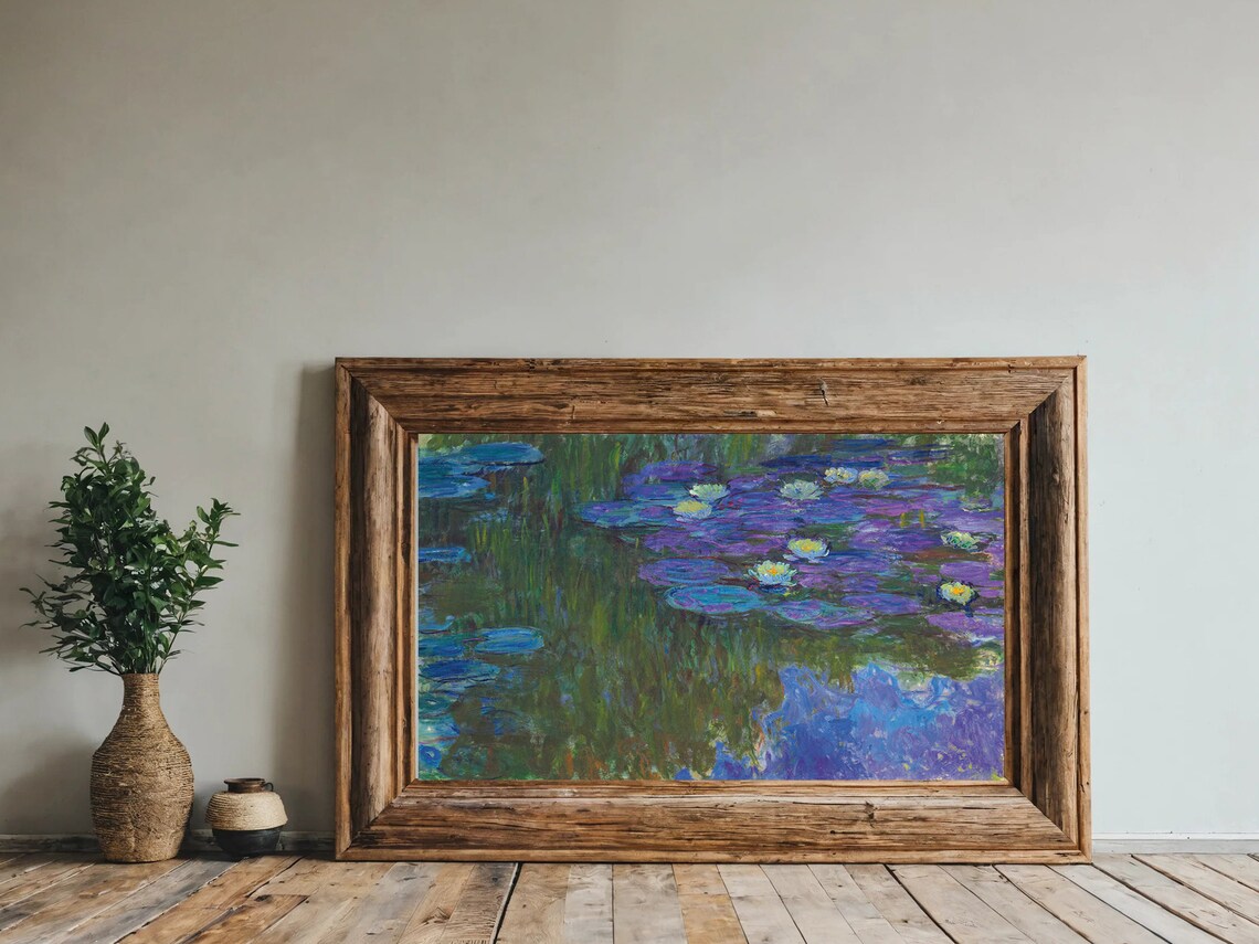 Claude Monet Water Lilies Blue Purple Pond Impressionist Painting Poster - Image 4