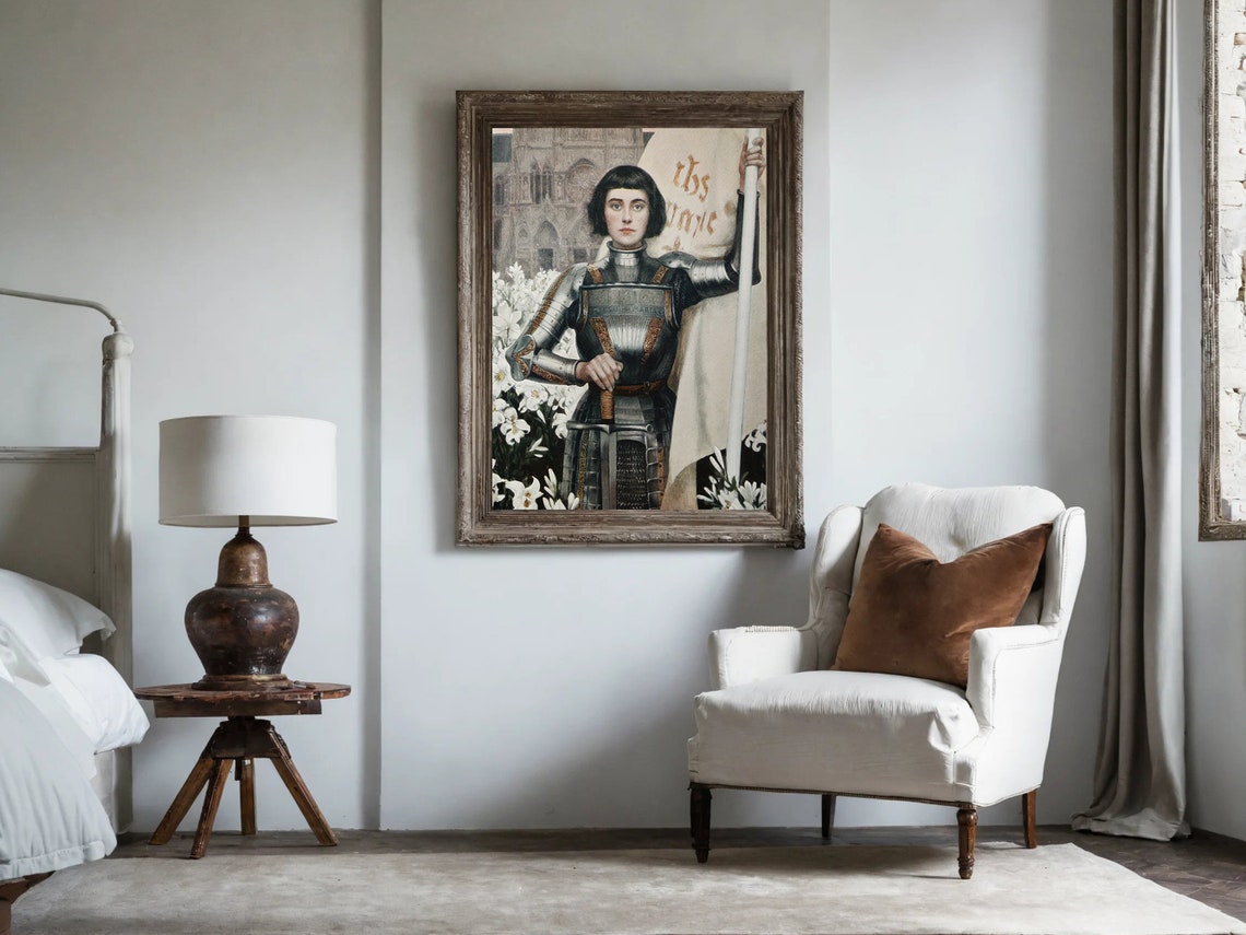 Saint Joan Of Arc Albert Lynch Exhibition Poster Print Woman Portrait Painting Art Nouveau Painting Vintage Saint Print Powerful Woman - Image 7