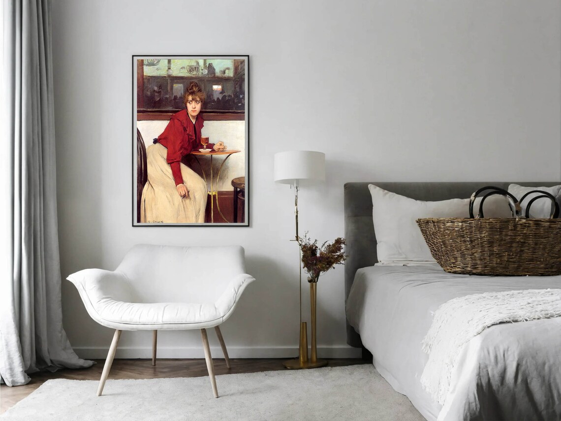 Ramon Casas Au Moulin de la Galette Paris Cafe Woman Portrait Poster - Image 7