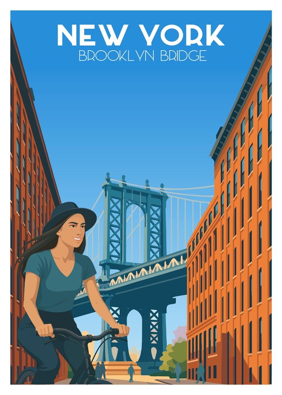 Brooklyn Bridge New York Travel Poster