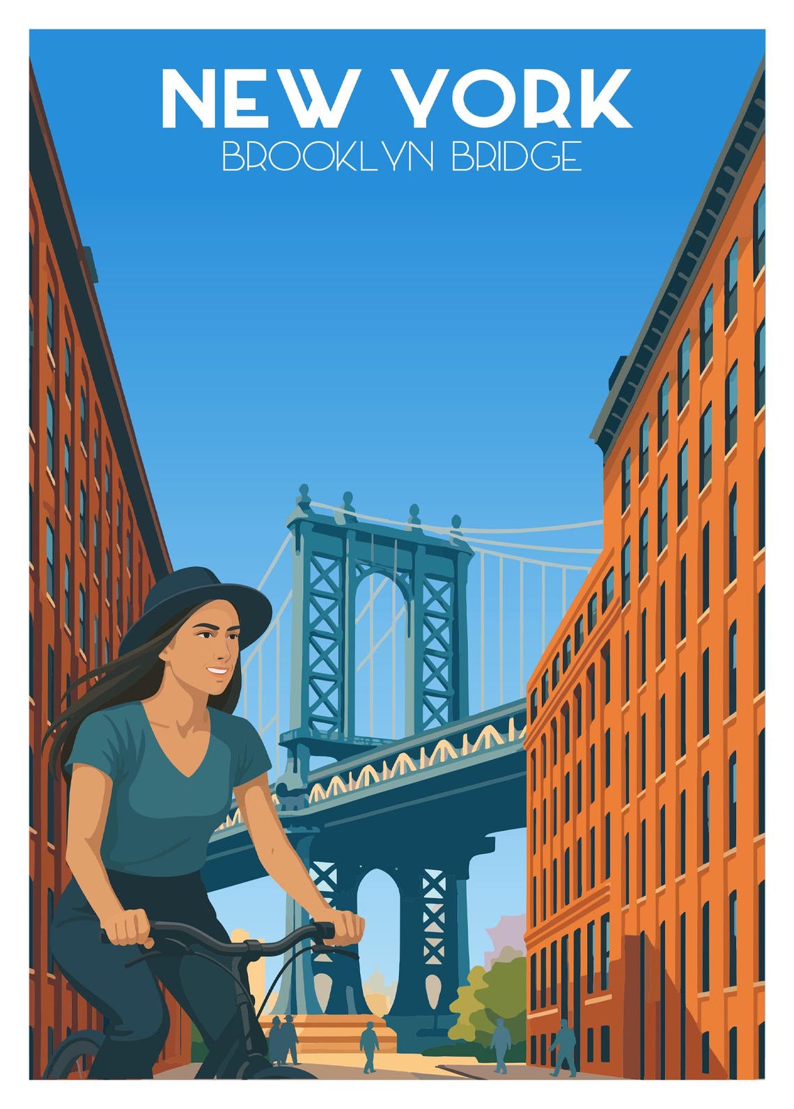 Brooklyn Bridge New York Travel Poster