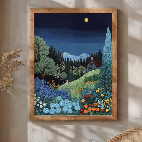 Magic Meadow Art Print, Cottagecore Floral Decor