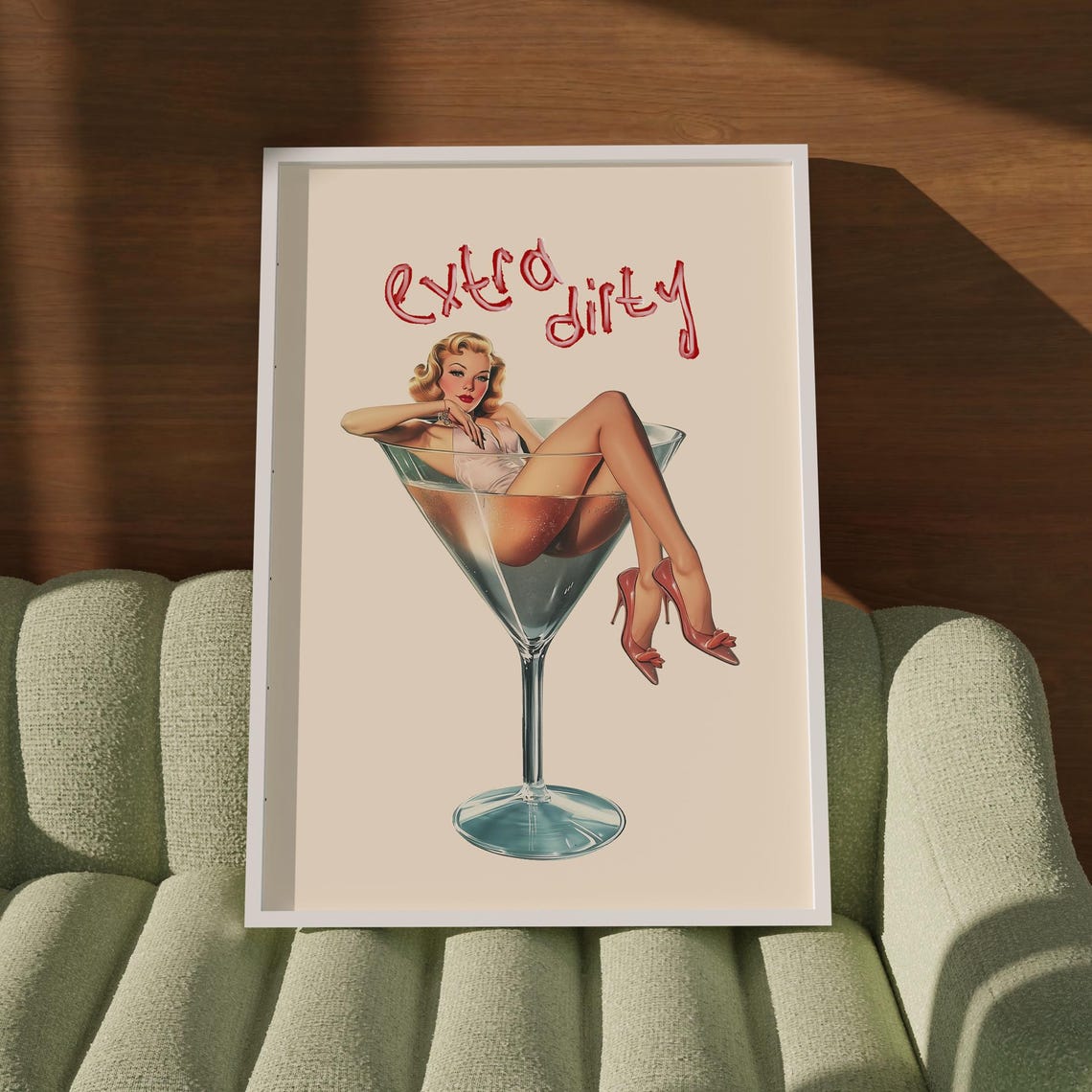 Dirty Martini Art Print Bar Cart Decor Cocktail Poster