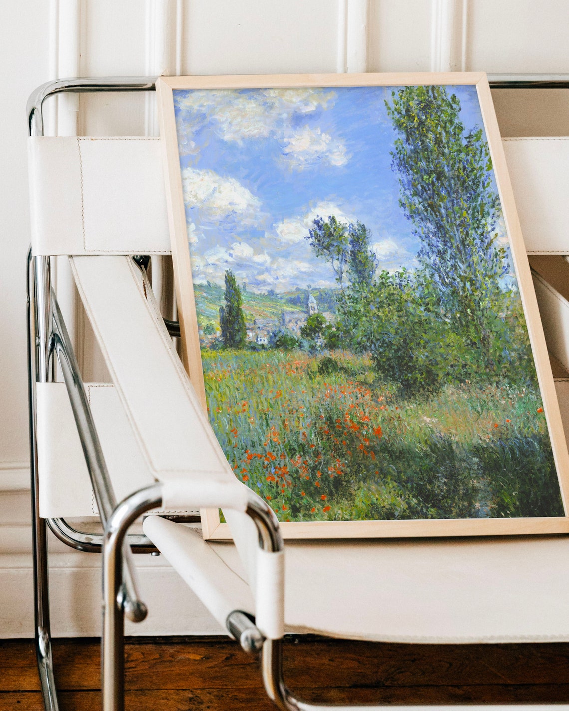 Claude Monet Vetheuil Impressionist Landscape Poster with Poppy Fields - Image 2