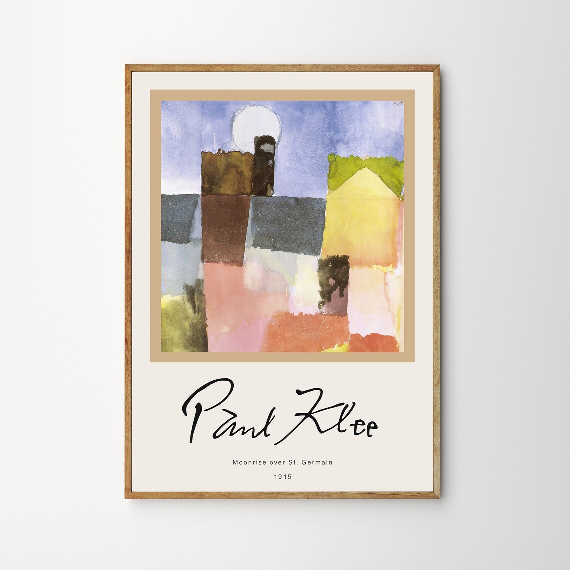 Paul Klee Moonrise Over St. Germain 1915 Watercolor Art Poster - Image 4