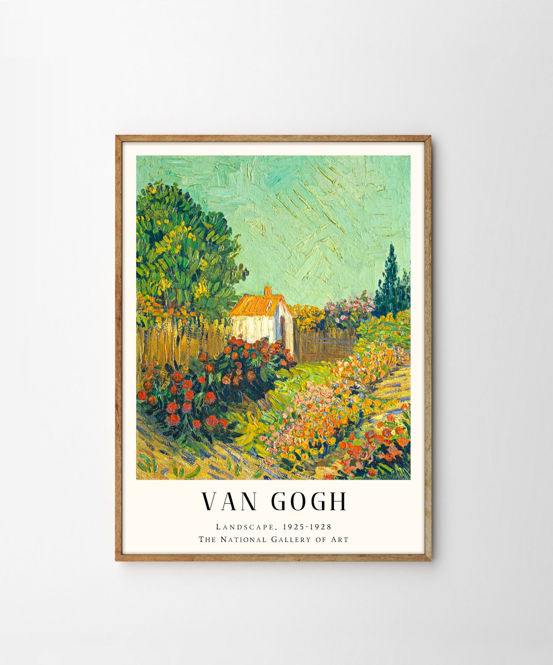 Van Gogh Garden Landscape Poster with Cottage and Floral Path Art - Image 4