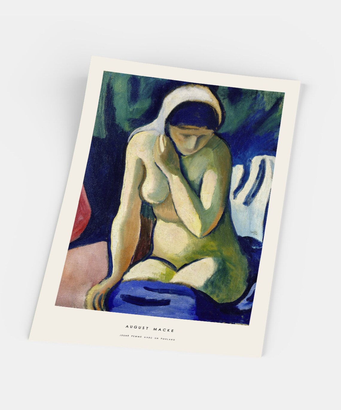 August Macke Jeune Femme Avec Un Foulard Expressionist Poster - Image 5