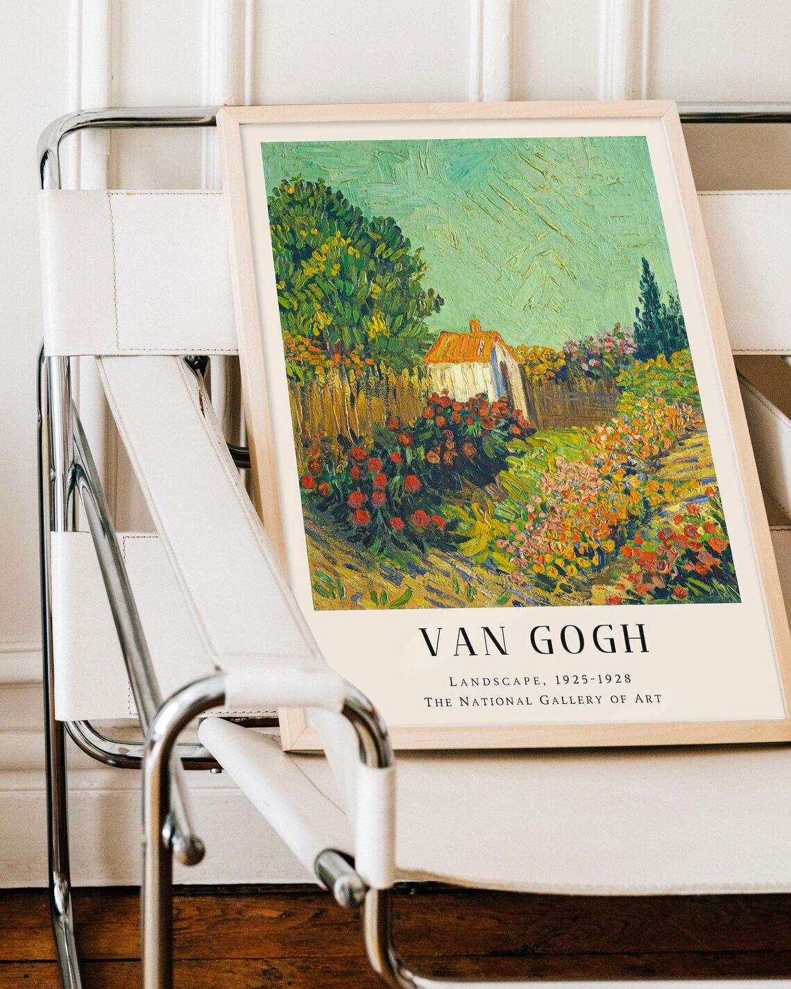 Van Gogh Garden Landscape Poster with Cottage and Floral Path Art - Image 2