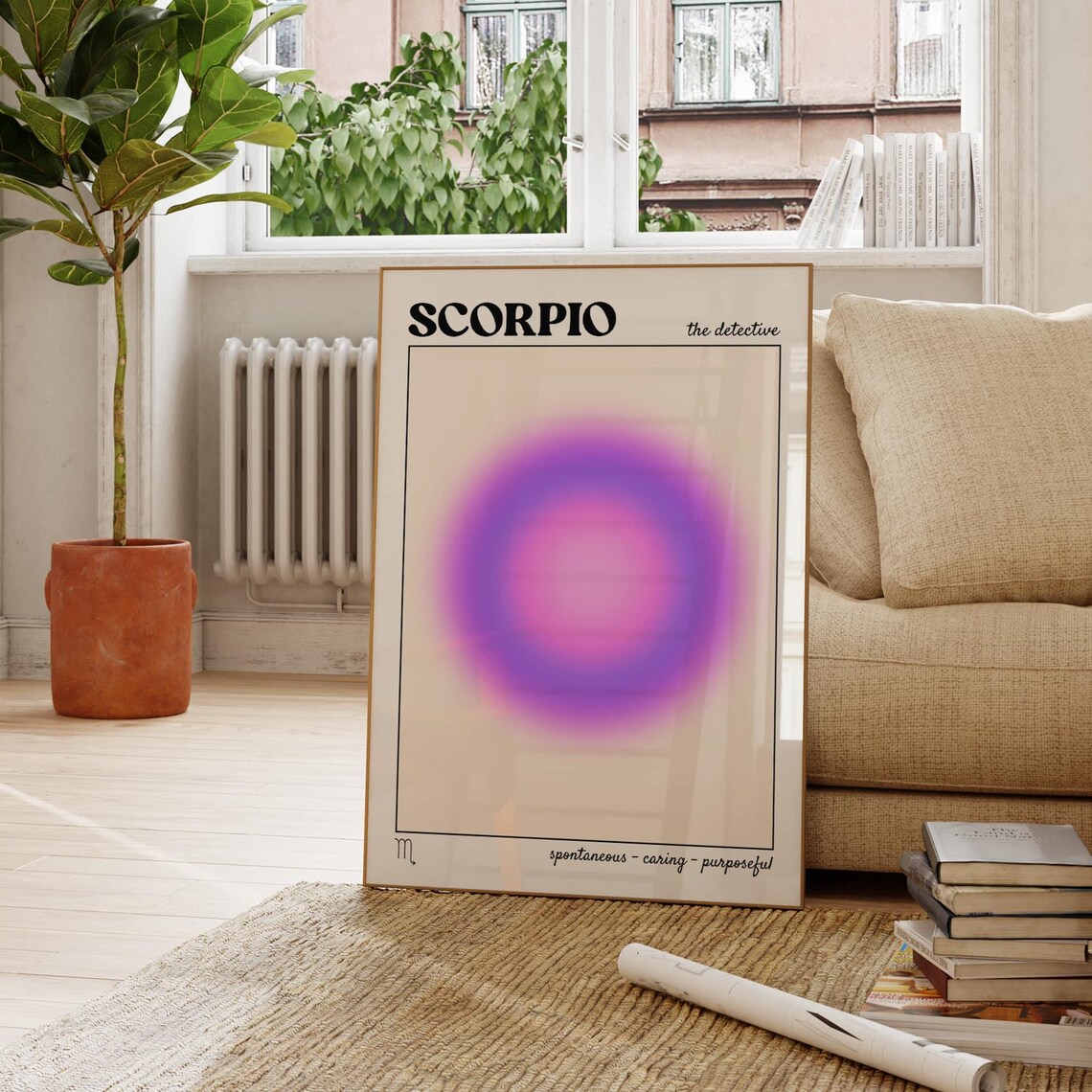 Scorpio Aura Gradient Zodiac Astrology Art Print