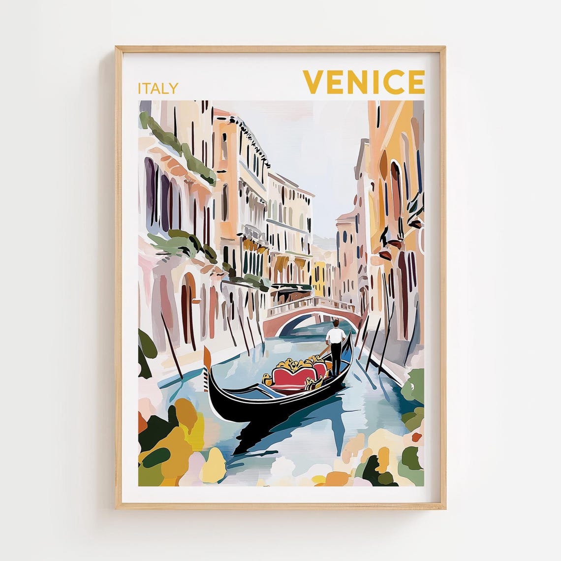 Venice Watercolor Painting, Travel Poster
