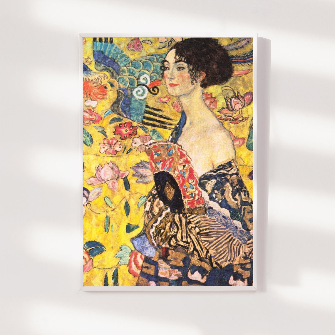 Gustav Klimt Woman With Fan 1917 Classic Painting Photo Poster Print Art Gift Woman Girl Colourful Flowers Woman Closexp - Image 3