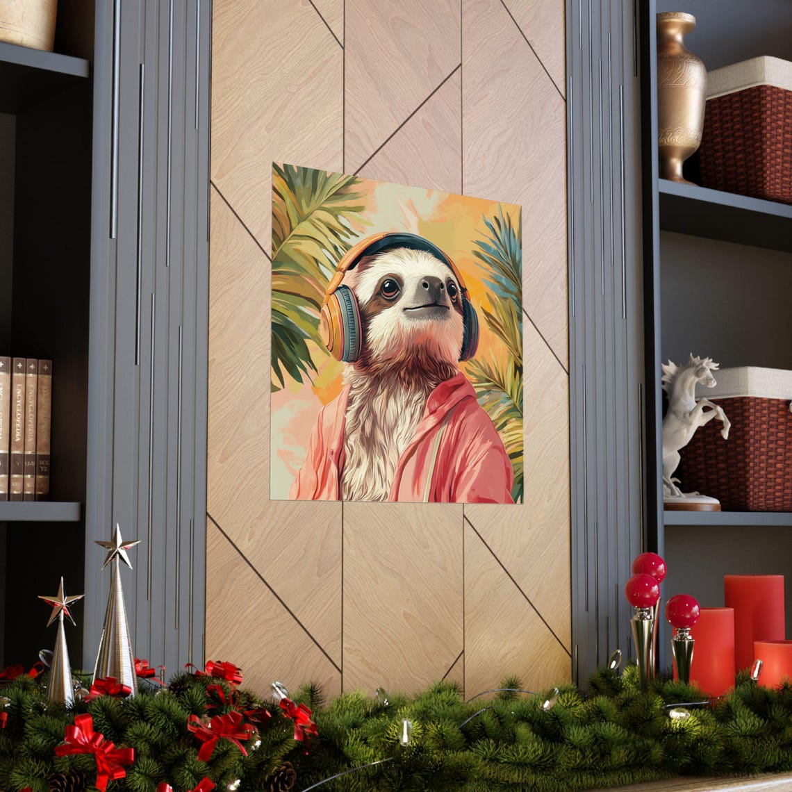Sloth In Palm Tree Paradise, Tropical Poster - Image 3