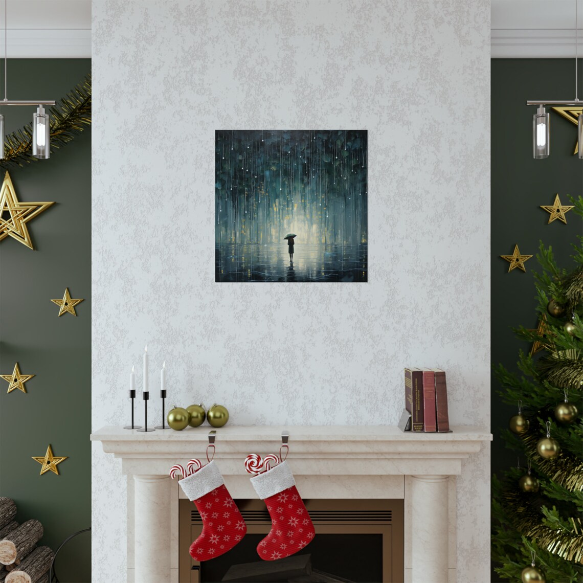 Downpour, Post-Impressionism Rainy Night Art Print - Image 2