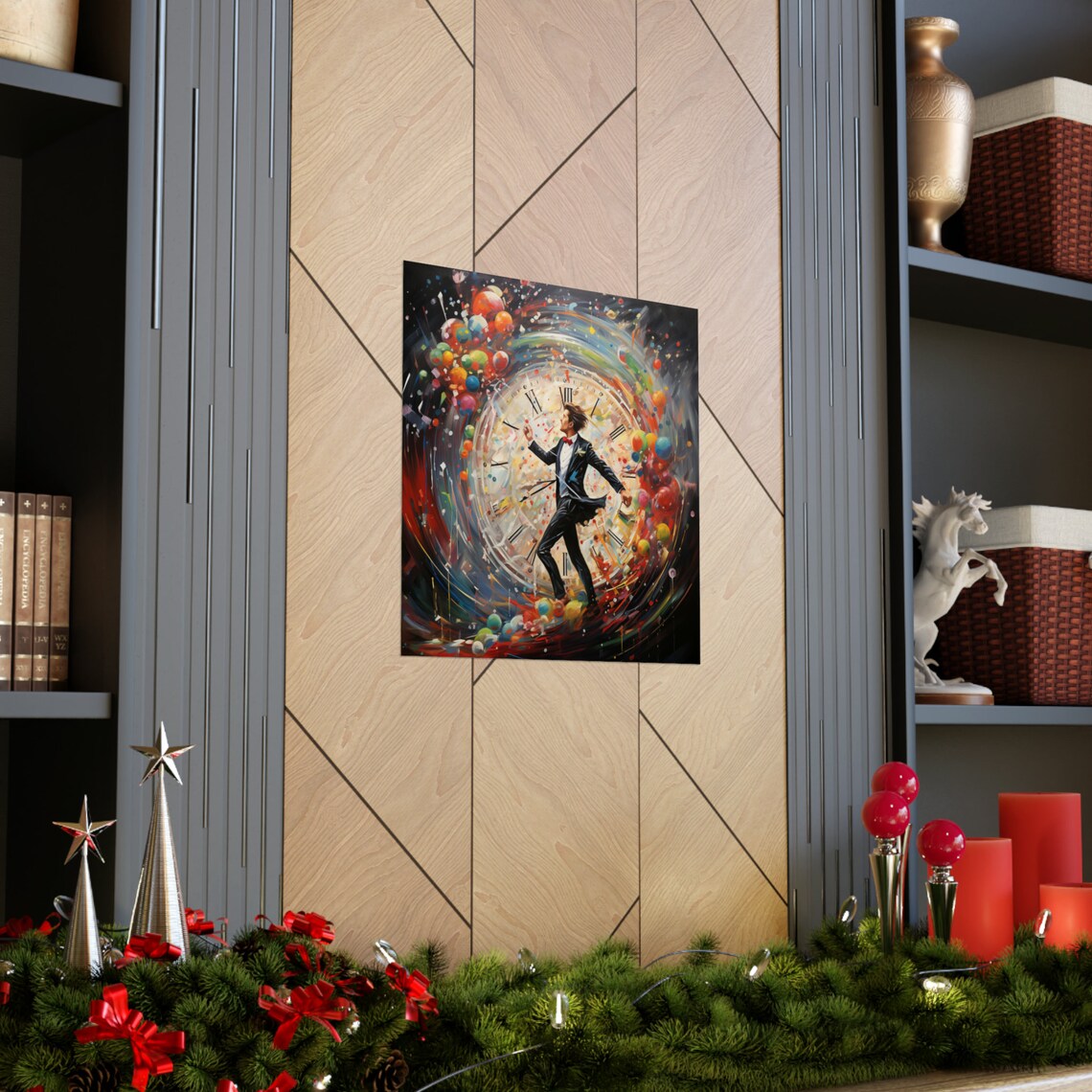 Time Loop, Trippy Poster With Giant Clock - Image 3