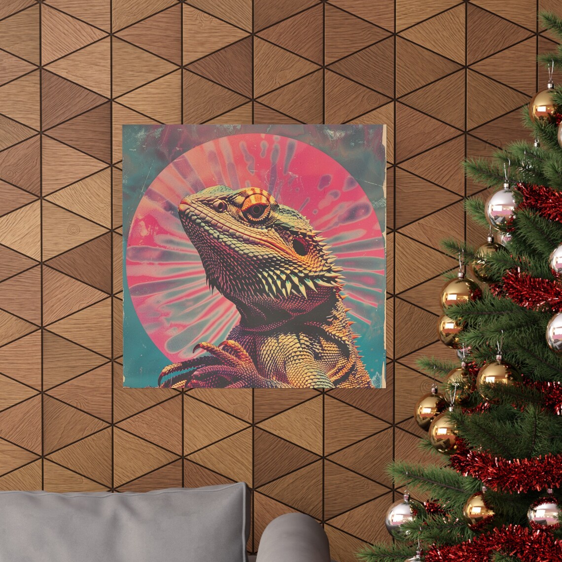Vintage Retro Bearded Dragon, Abstract Humor Art - Image 4