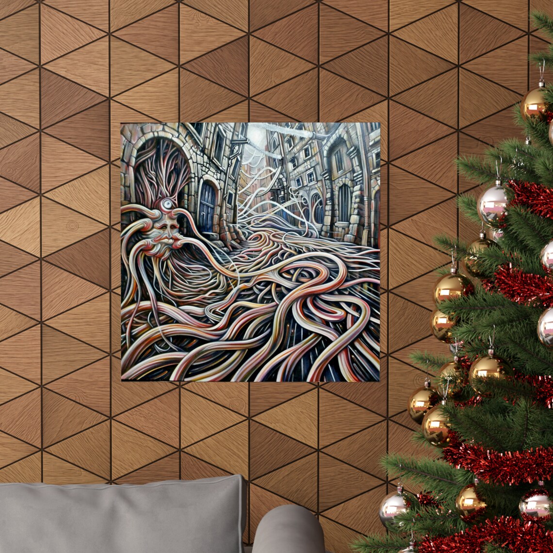 Plugged In Poster, Trippy Abstract Cityscape - Image 4
