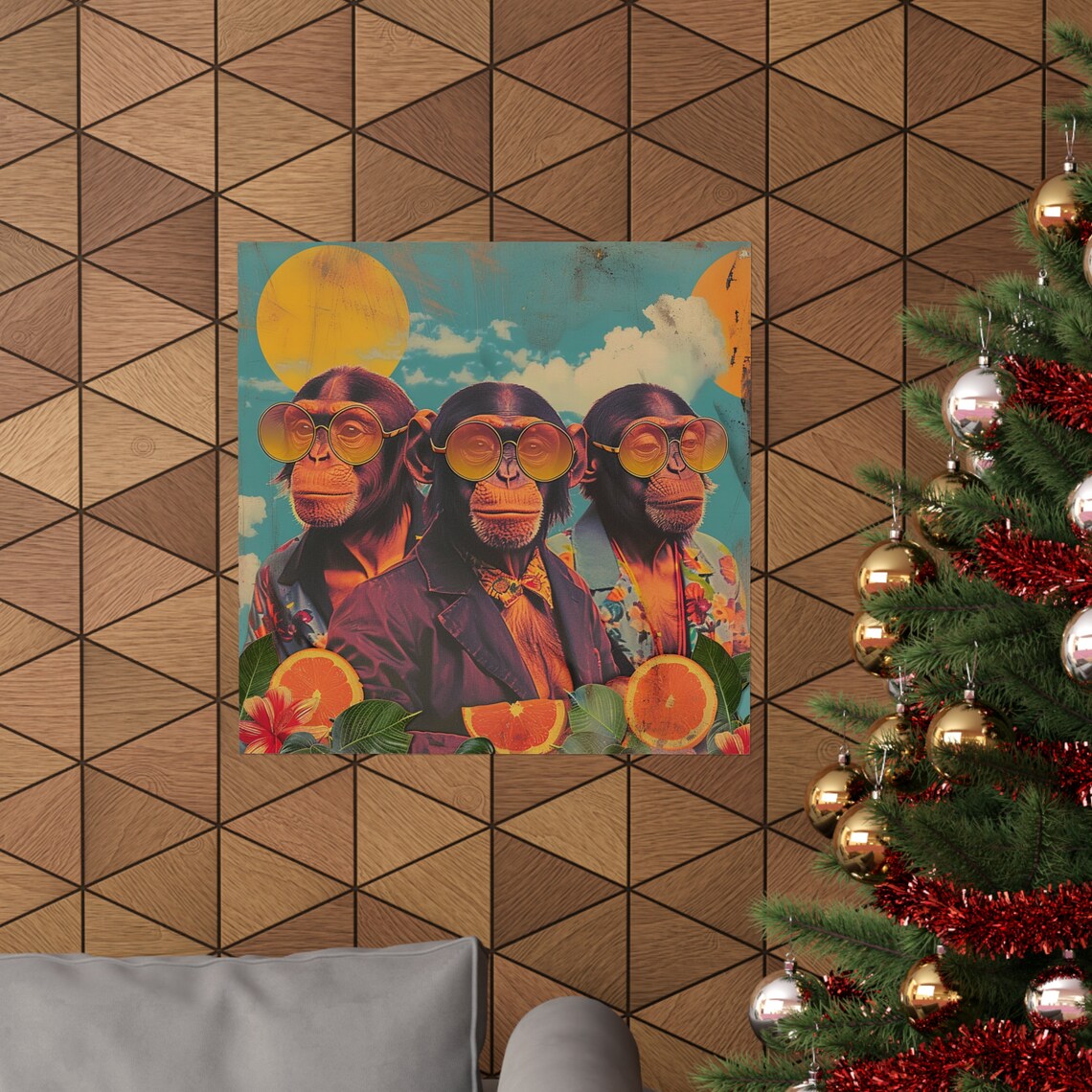 Pimpin Chimps, Vintage Retro Chimpanzee Poster - Image 4