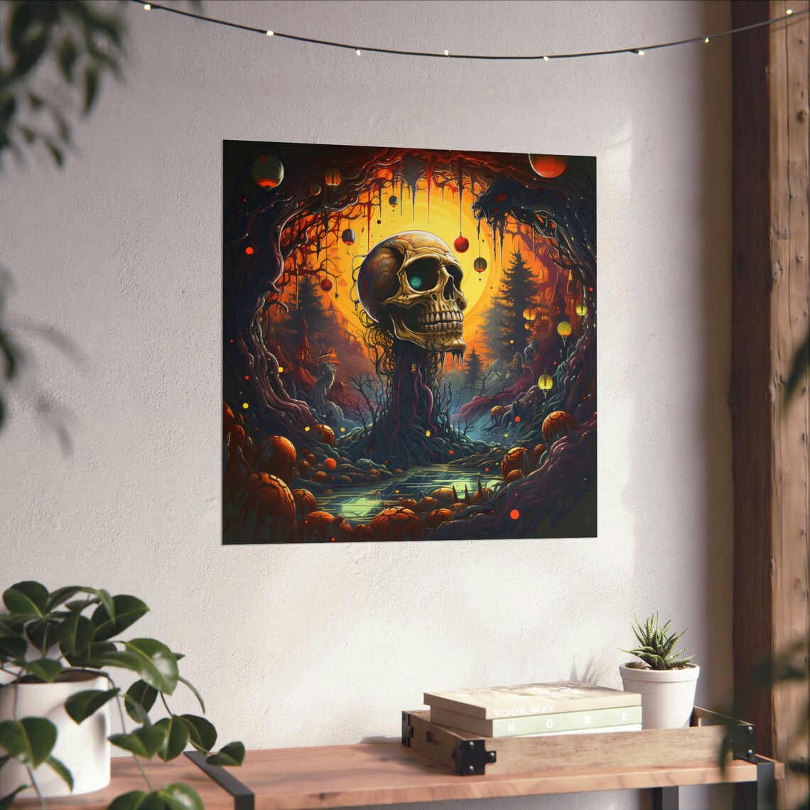 Halloween Night 2 Skull Poster, Trippy Halloween - Image 3
