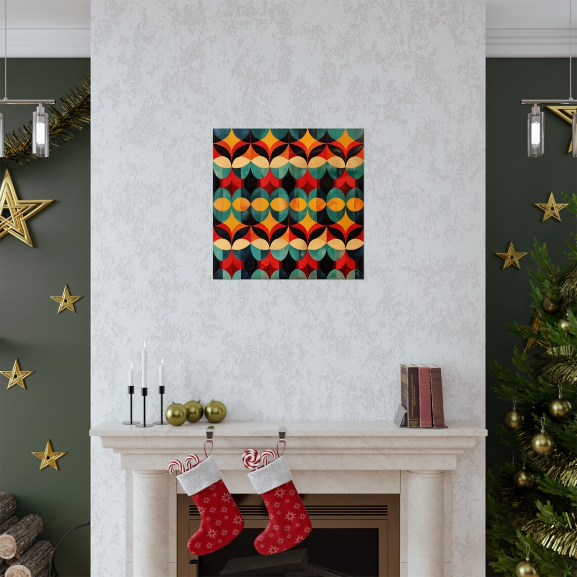 Abstract North Star Pattern, Modern Abstract Poster - Image 2