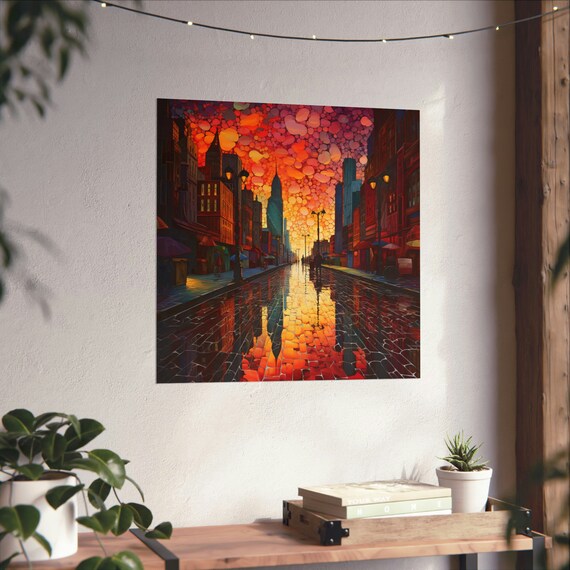 Splotch Art City And Glass Road, Abstract Sunset