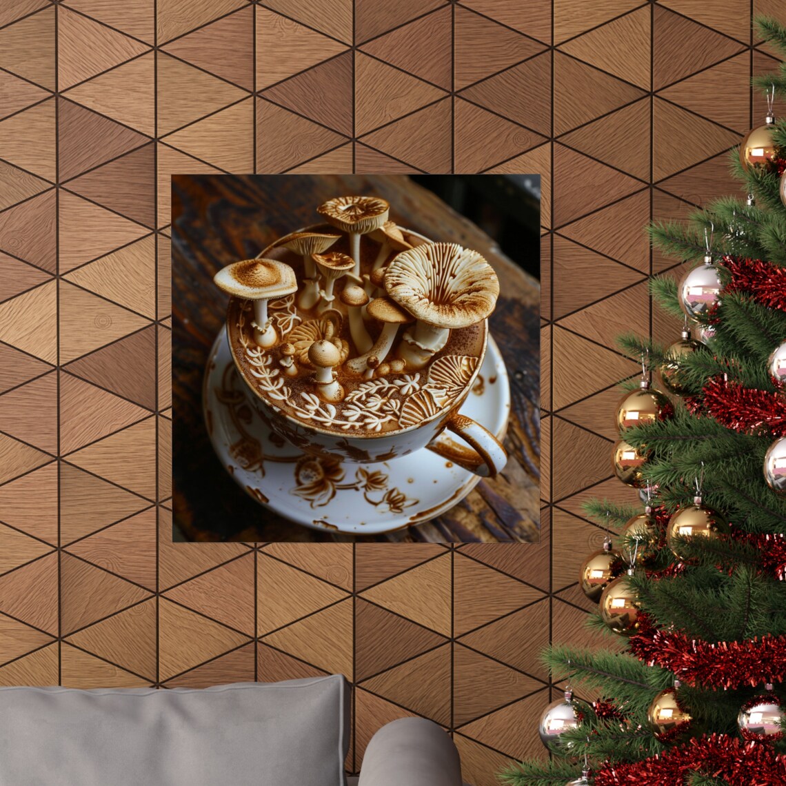 Mushroom Coffee Abstract Art Print, Trippy Modern Art - Image 4
