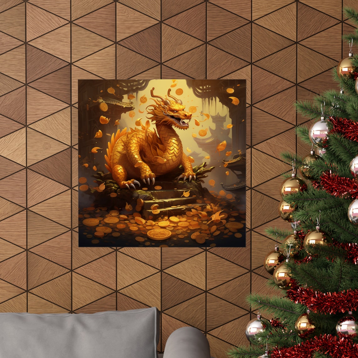 Year Of The Golden Dragon - Chinese Dragon Art Print - Image 4