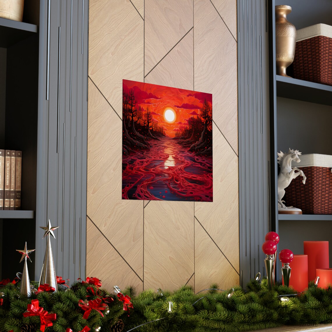 Desolate Sunset Trippy Landscape Poster - Image 4