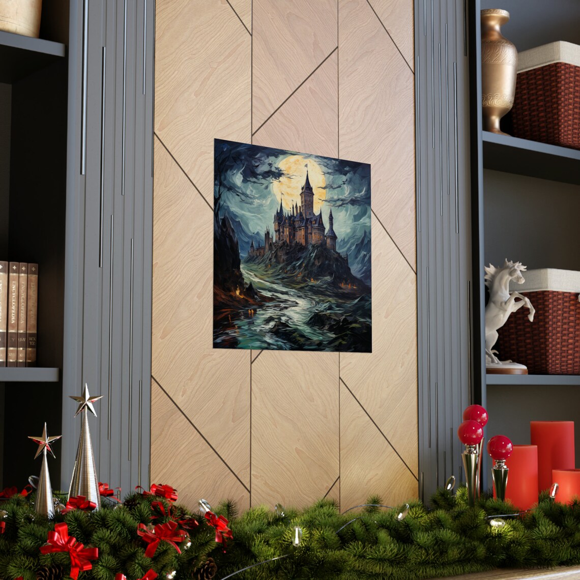 Post Impressionism Elegant Castle, Modern Art Poster - Image 3