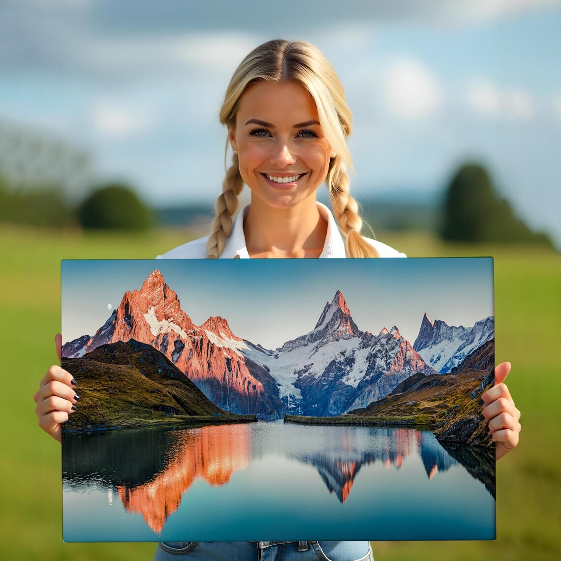 Bachalpsee Lake Swiss Alps Sunrise Mountain Reflection Nature Poster - Image 5