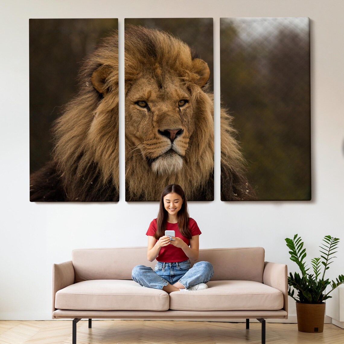 Majestic Wild Male Lion Portrait Wildlife Photography Art Poster - Image 2