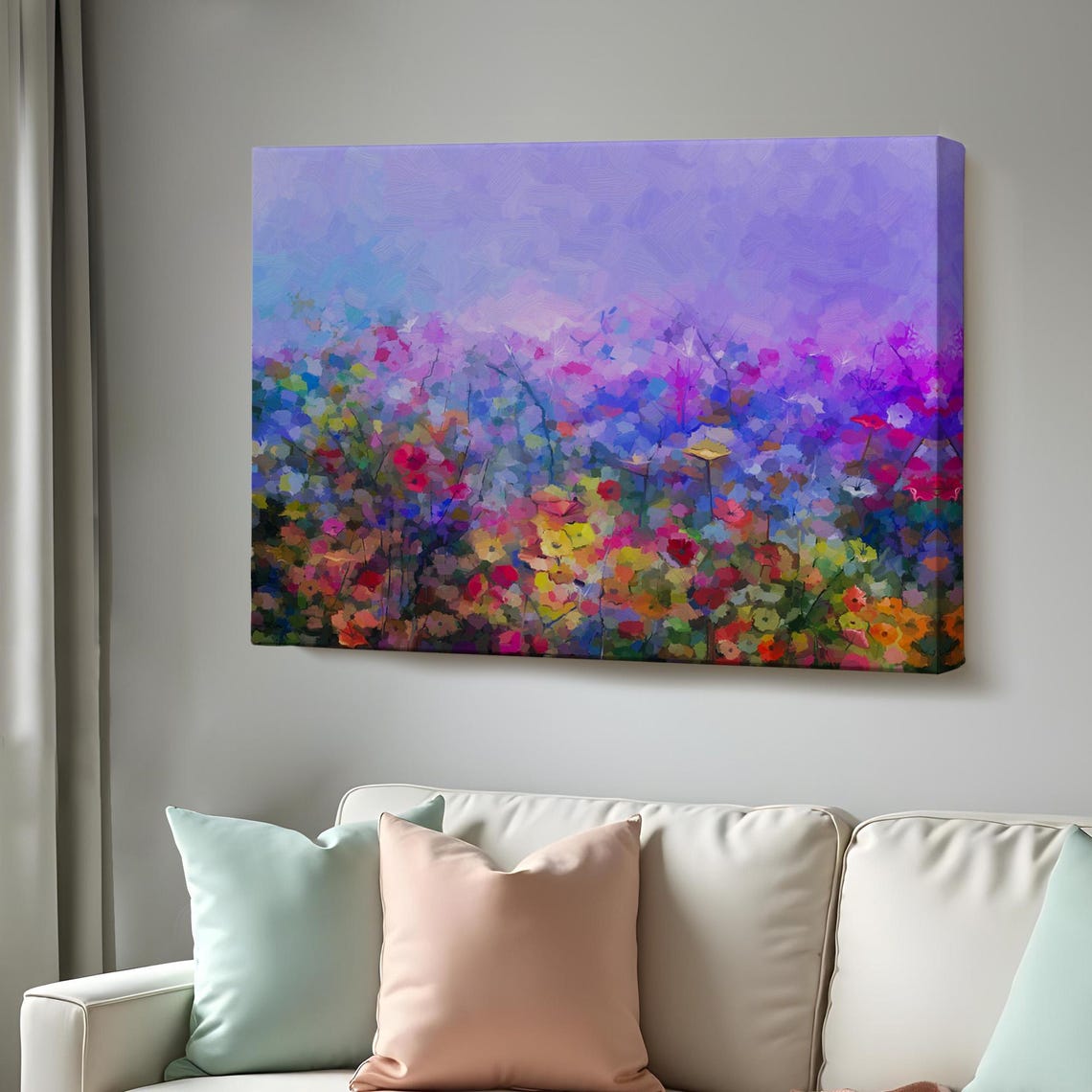 Abstract Wildflower Meadow Violet Purple Blooming Field Art Poster