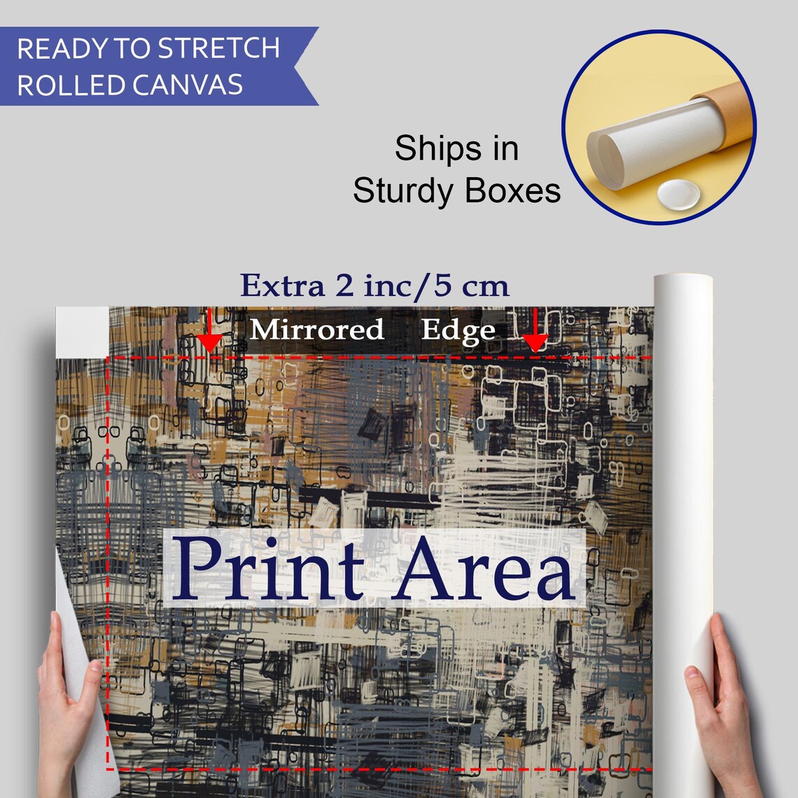 Abstract Geometric Decorative Wall Art, Modern - Image 4