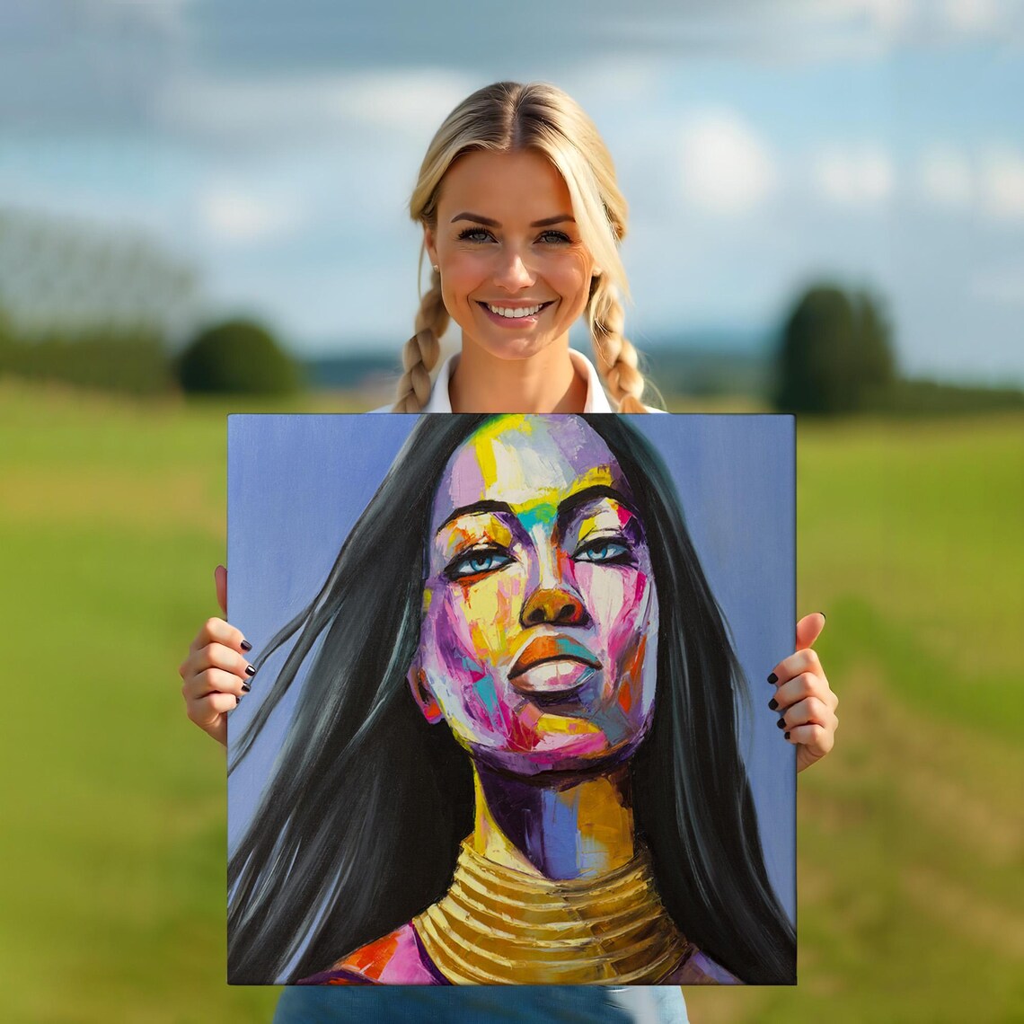 Colorful Pop Art Woman Portrait Rainbow Face Bold Modern Poster - Image 5