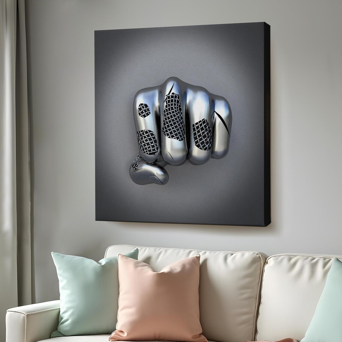 Metallic 3D Effect Modern Surreal Art Print
