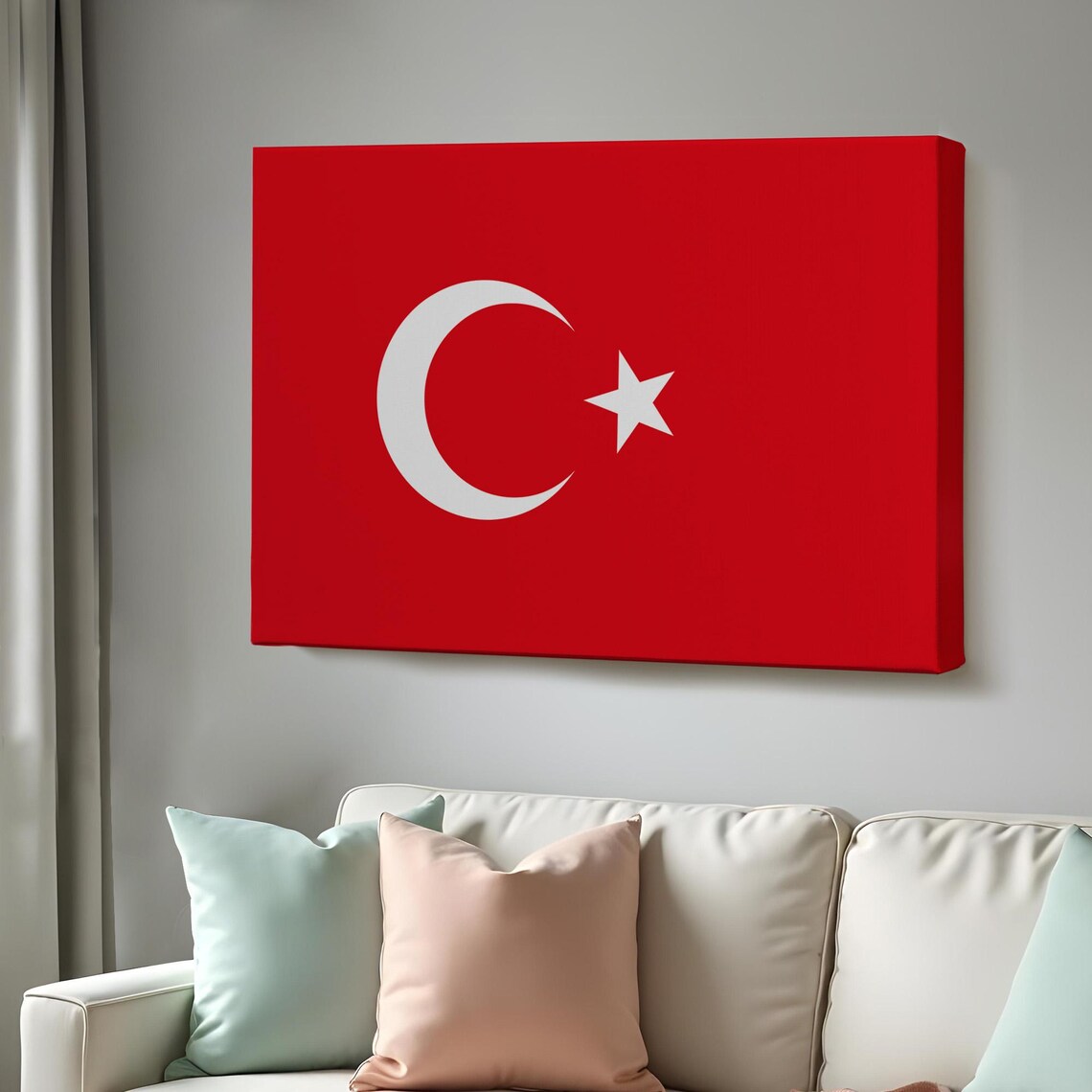 Turkish Flag Decorative Wall Art, Office Decor