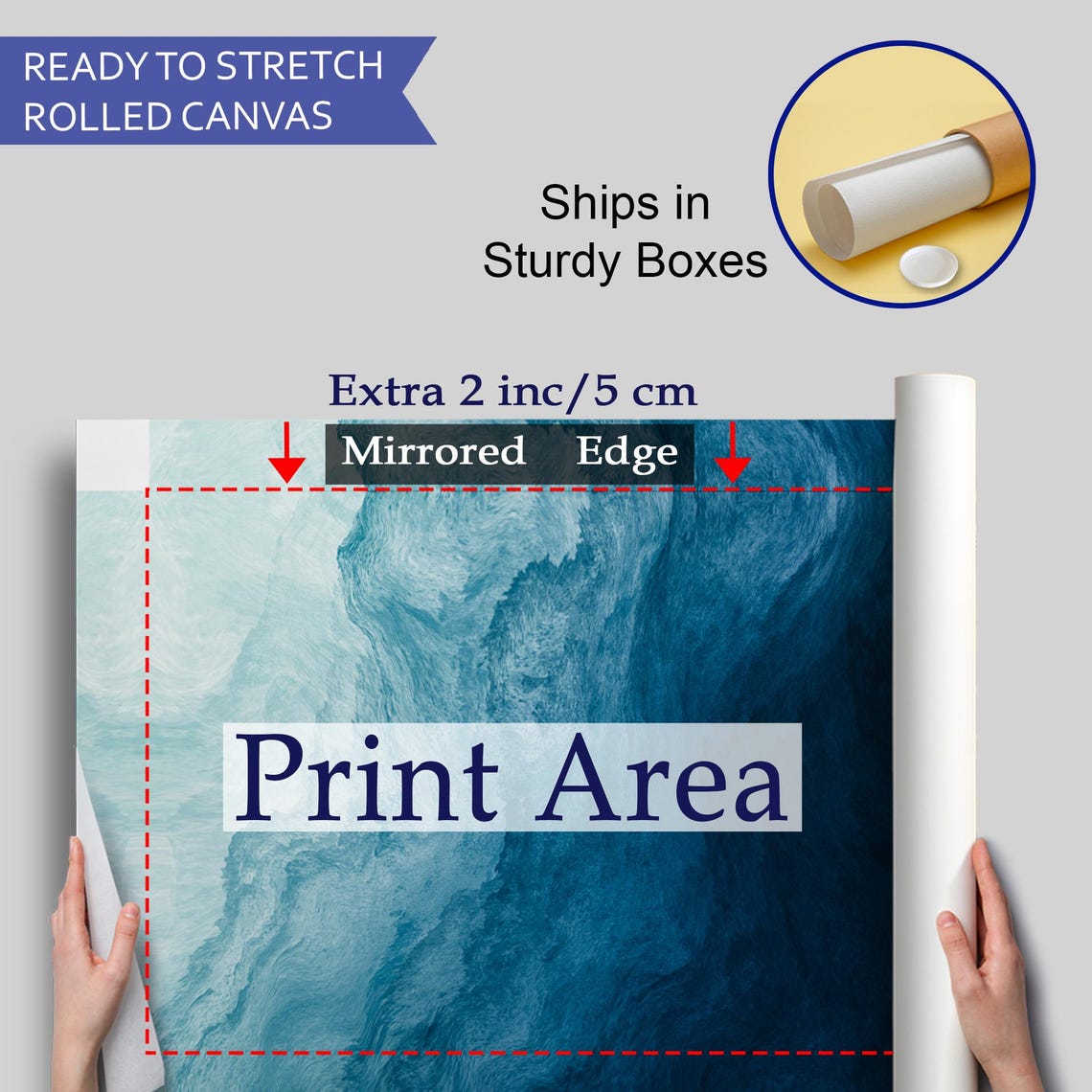 Ocean Layers Aerial Blue Gradient Abstract Waves Modern Poster - Image 4