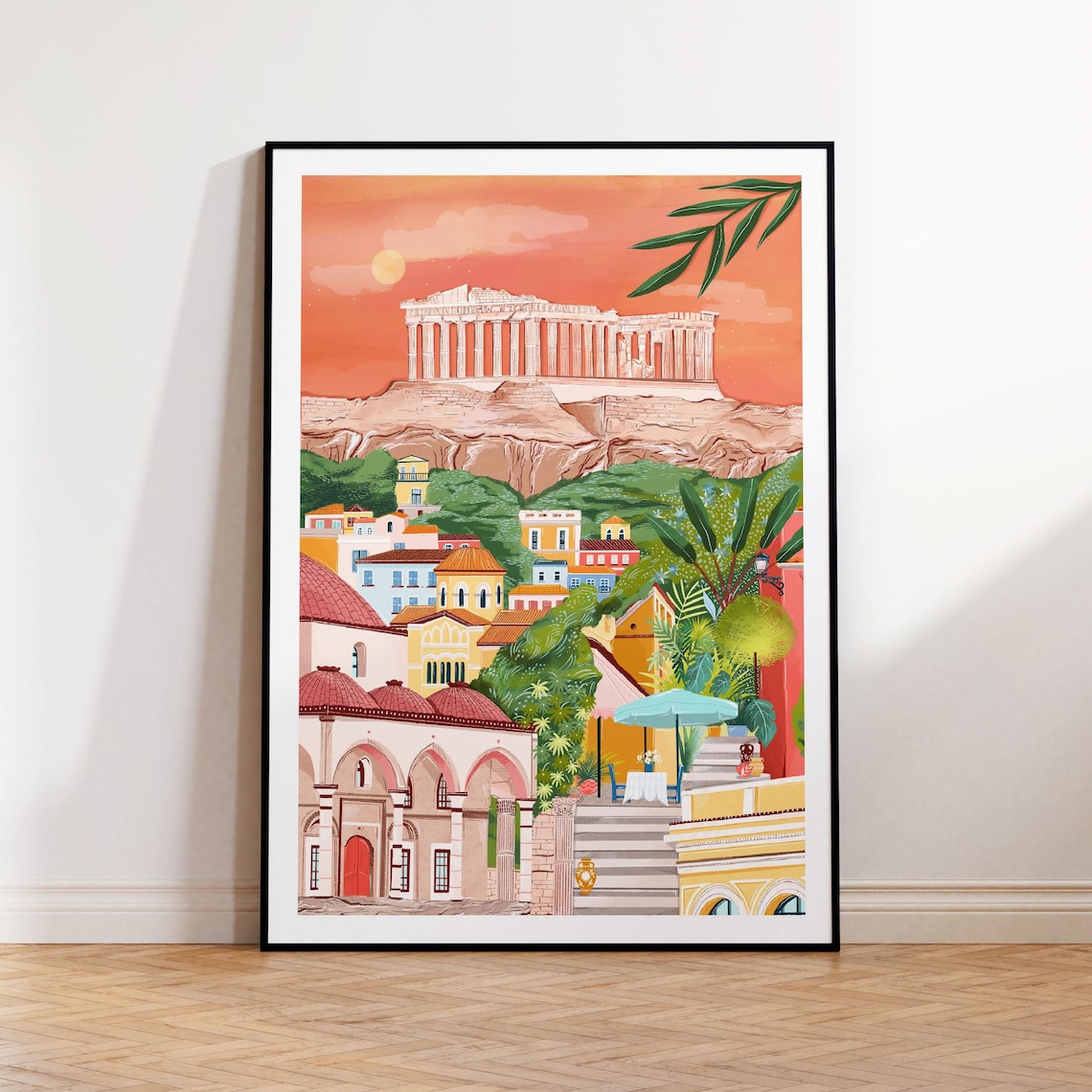 Athens Greece Travel Poster, Acropolis Art Print