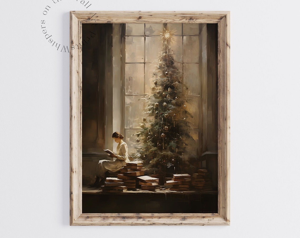 Christmas Morning Reading Coffee Book Cozy Holiday Wall Poster - Image 6