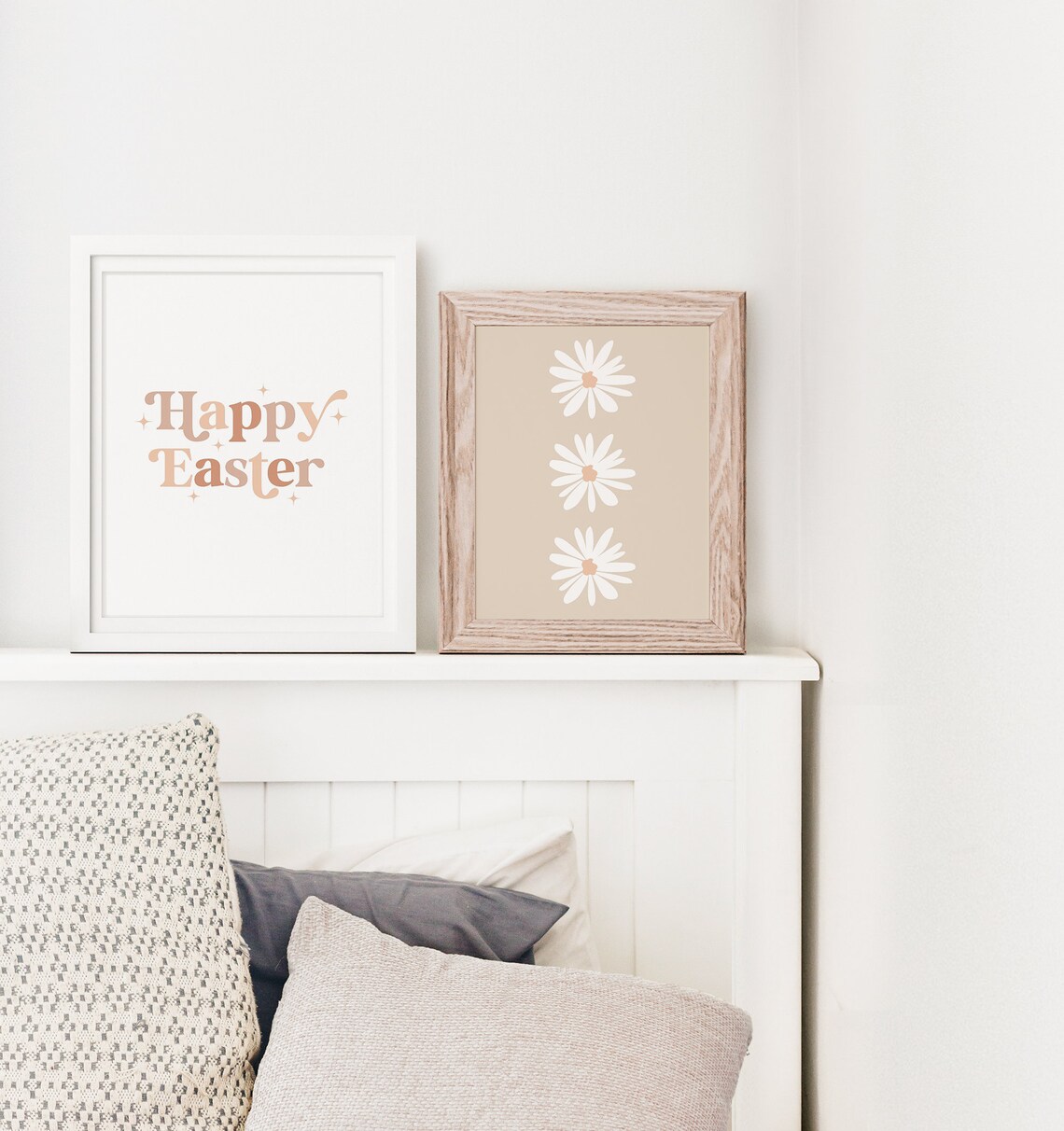 Happy Easter Sign, Boho Easter Decor Poster - Image 2