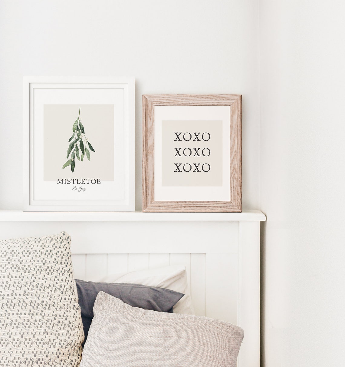 Watercolor Mistletoe Botanical Print Green White Christmas Wall Art - Image 5
