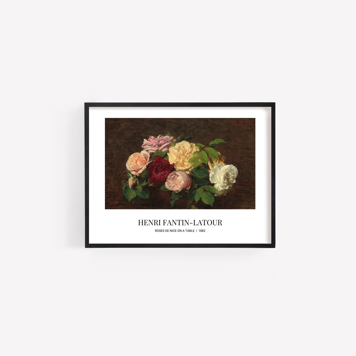 Henri Fantin Latour Roses De Nice Vintage Floral Oil Painting Print - Image 3