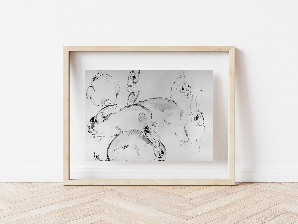 Vintage Easter Rabbit Sketch, Easter Bunny Art Print - Image 3