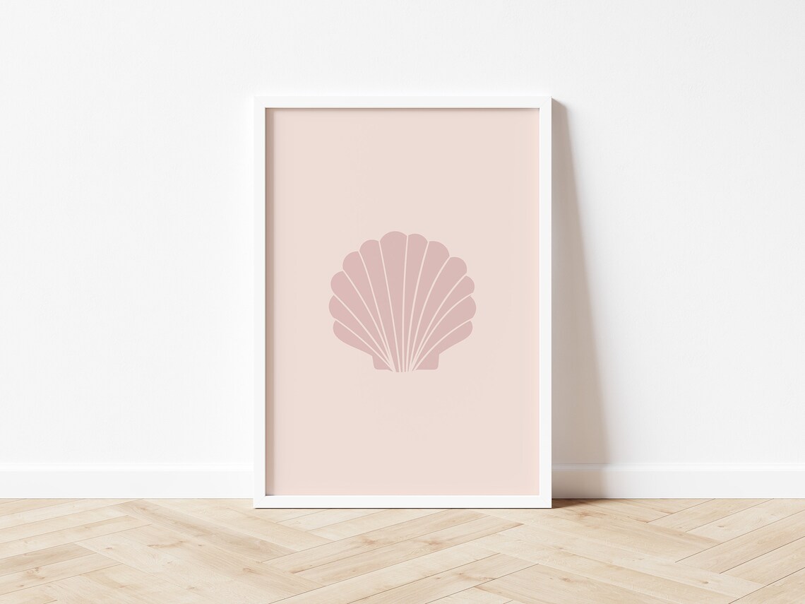 Pink Sea Shell Beach Poster, Danish Pastel Decor - Image 5