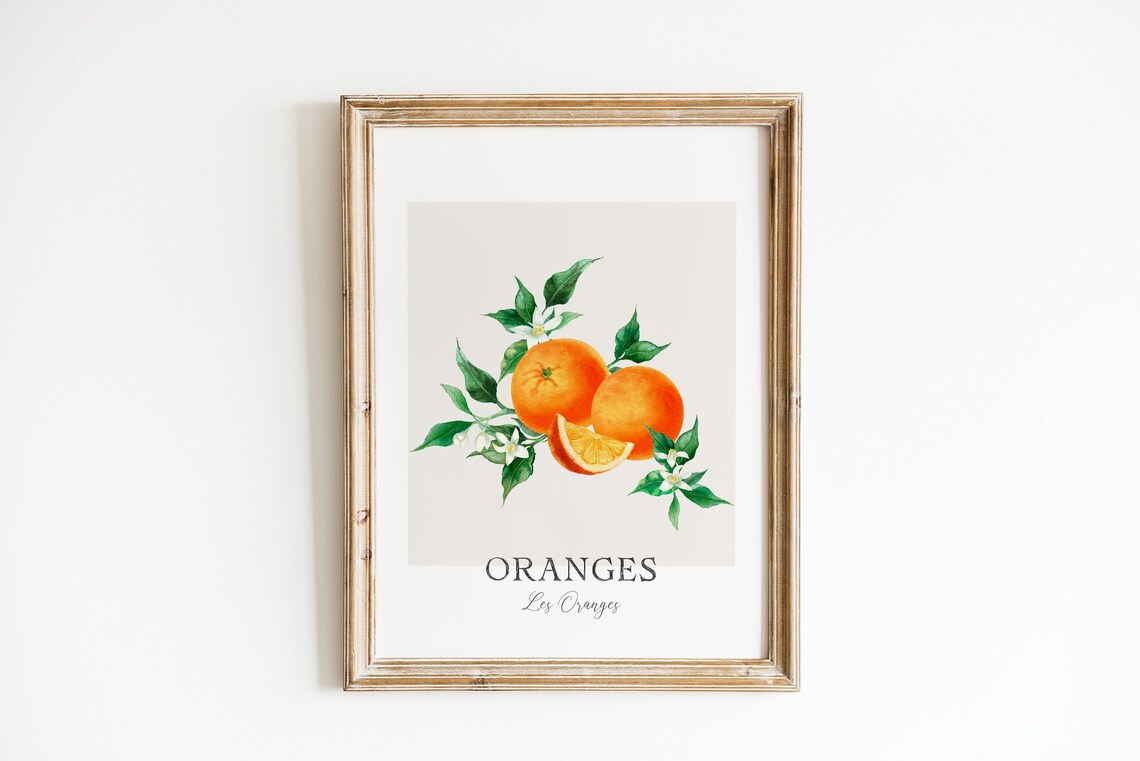 Oranges Citrus Watercolor Art Print, Kitchen Decor - Image 3