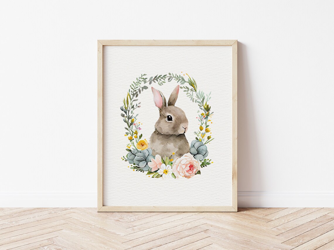 Easter Bunny Easter Decor Watercolor Poster - Image 5